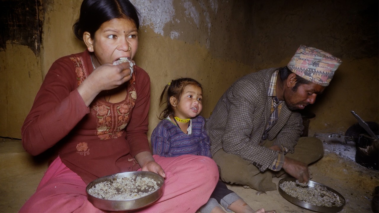 dharme brother's family food || rural Nepal || life in rural Nepal || village family ||