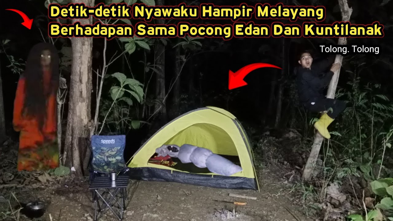 CAMPING HOROR ❗Badan Gemetar Tak Berdaya Di Bantai Di Rumah Pocong Asli Paling Mengerikan