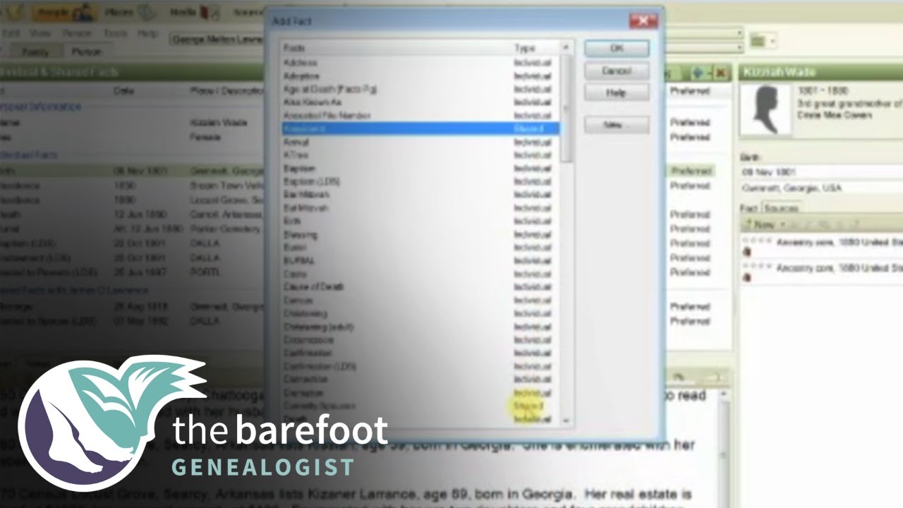 Family Tree Maker:  Custom Facts | Ancestry