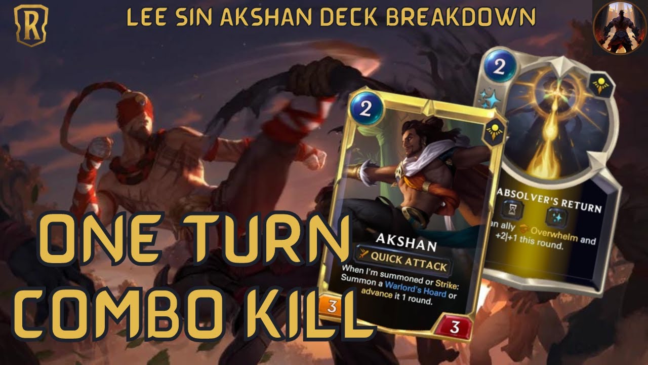 One Turn Combo Killing Opponents With Lee Sin Akshan! | Deck Gameplay | Legends of Runeterra