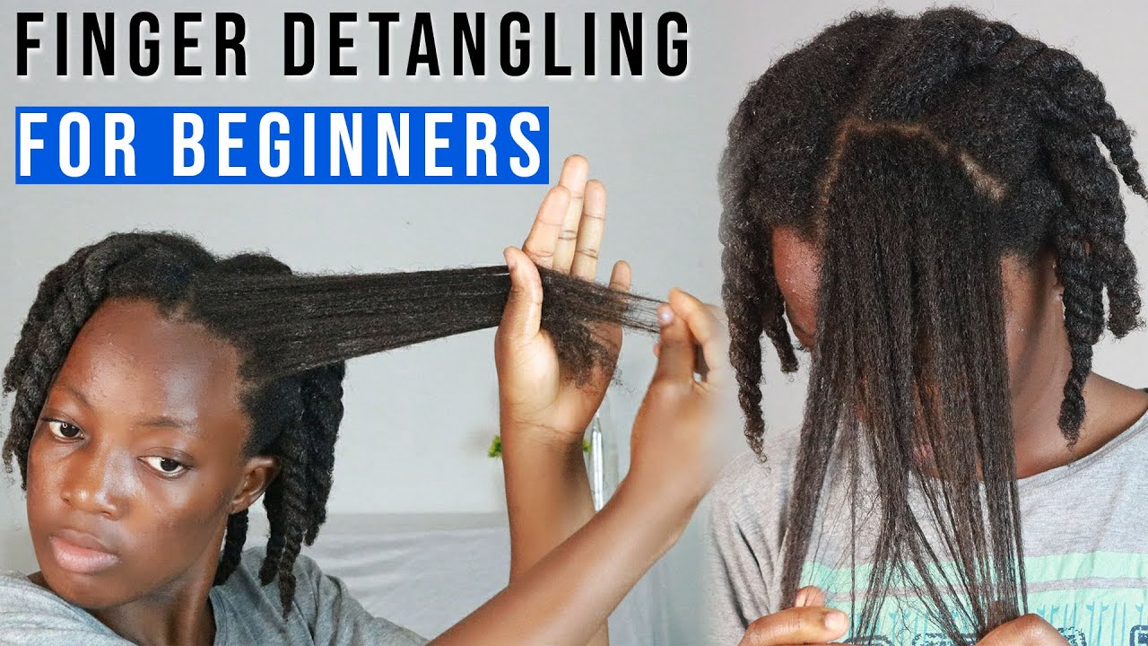 EASY FINGER DETANGLING TUTORIAL FOR BEGINNERS!!! how to finger detangle your hair ONLY!