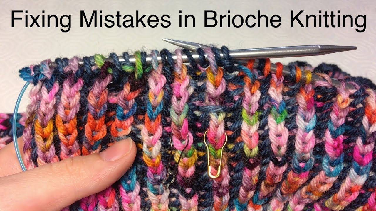 Knitting Tutorial: Fixing mistakes in brioche knitting