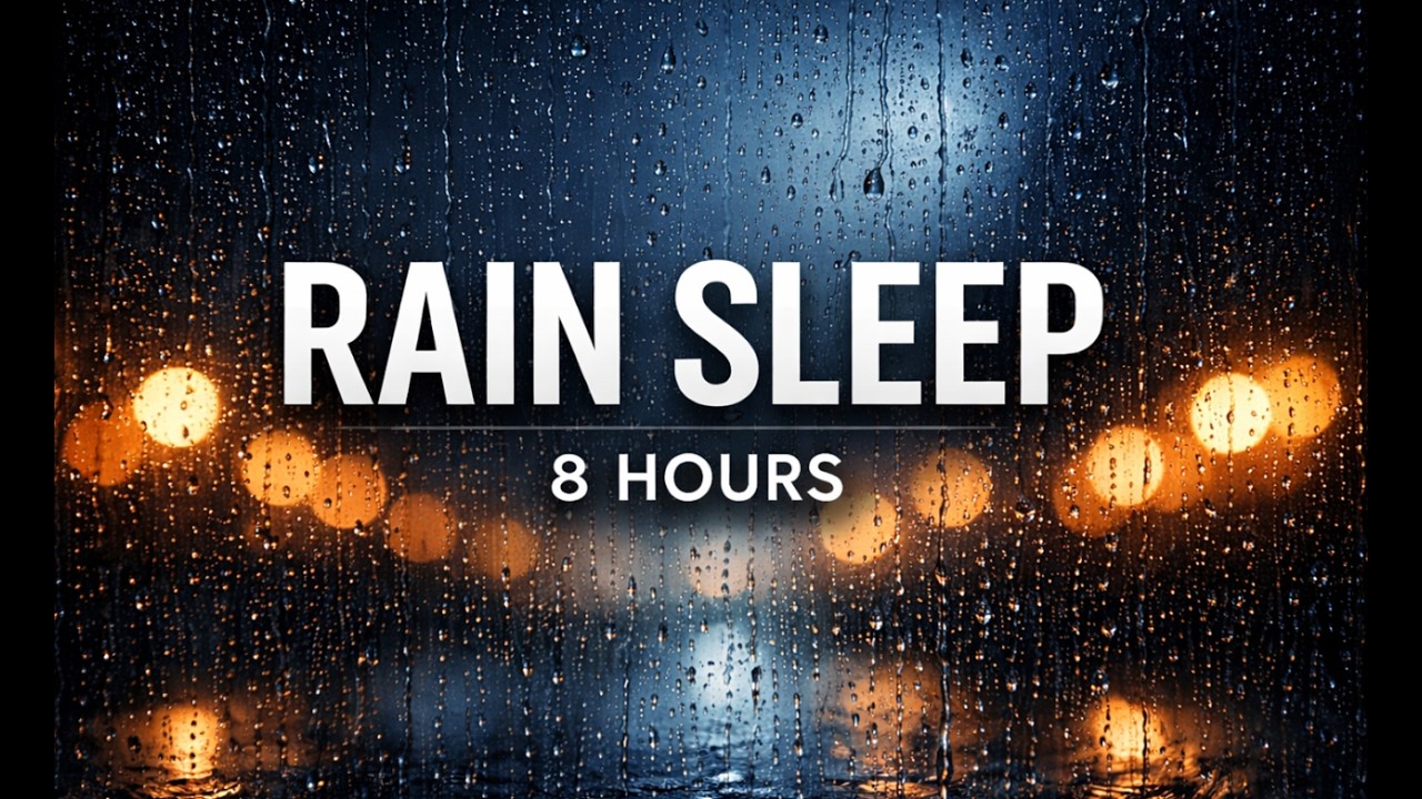 Rain on Window for Deep Sleep 🌧️ 8 Hours of Calm Night Rain Sounds (No Thunder)