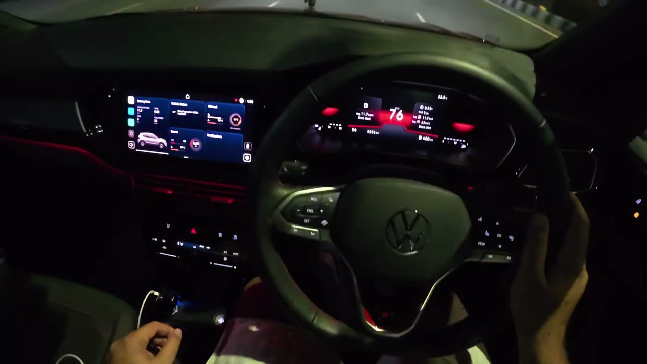 VW Taigun GT 1.5 DSG Night POV drive on Hyderabad ORR