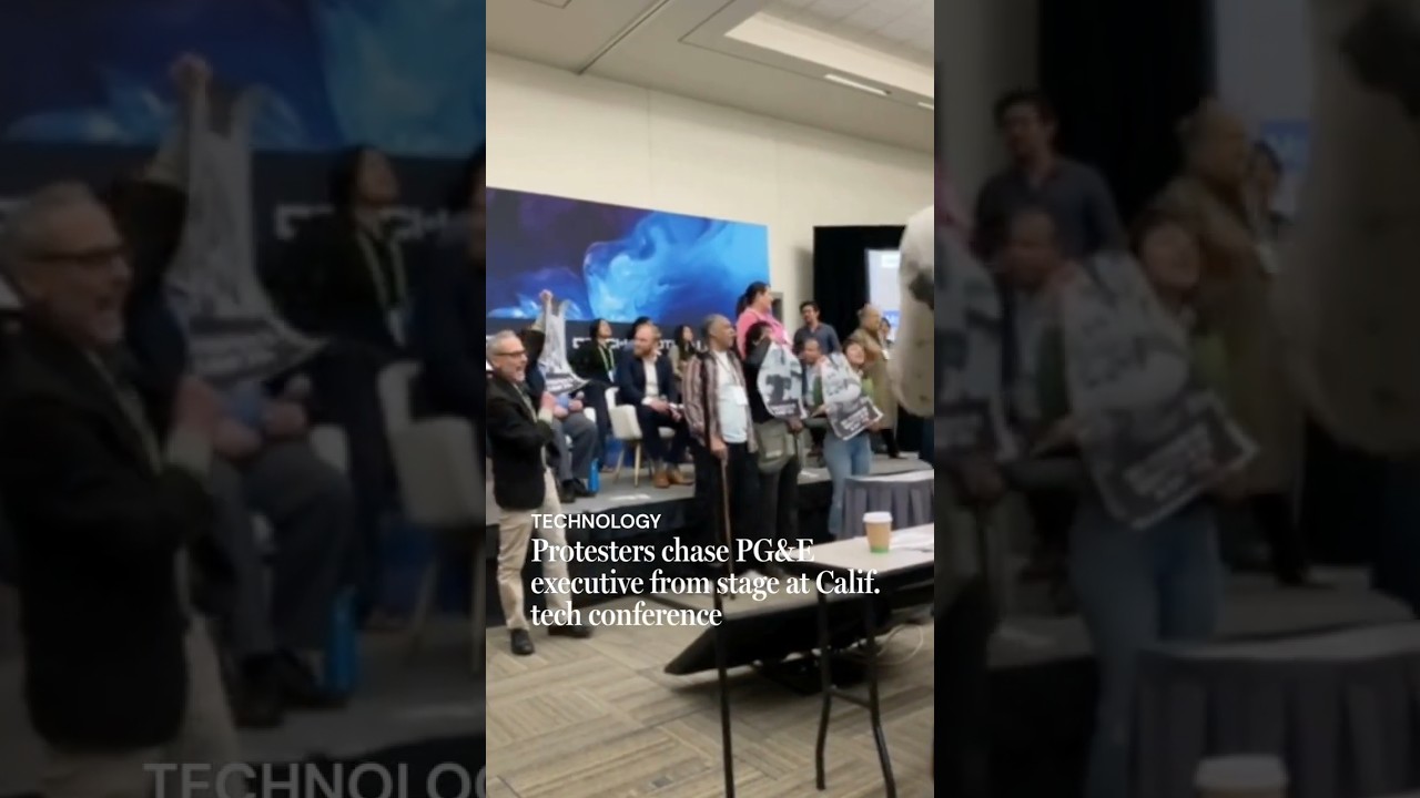 Protesters chase PG&E executive from stage at Calif. tech conference