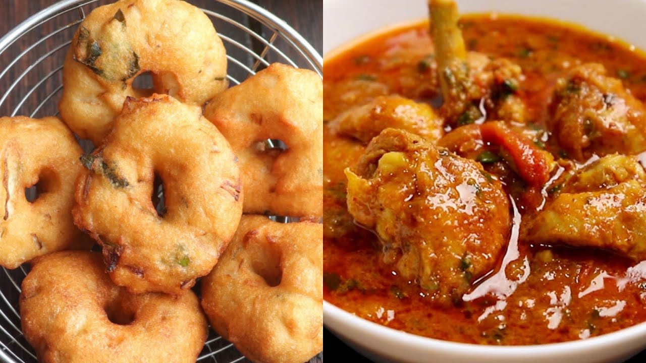 Crispy Vada with Spicy Chicken Curry