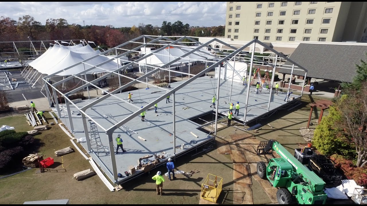Granite Industries EPIC Elevated Flooring Installation - Losberger 30M P2 Big Uniflex Tent