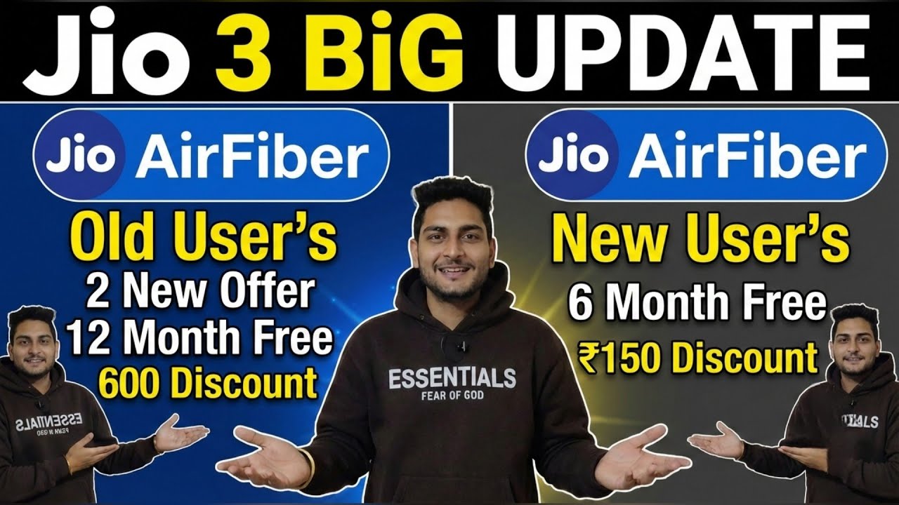 Jio AirFiber 3 New Cricket Offer | OLD & New User | 12 Month Free ₹600 Discount | 