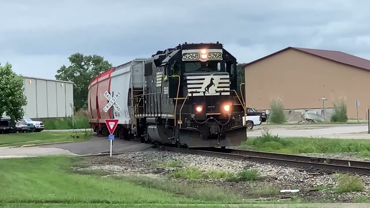 RR Switching On Rusty, Flooded Industrial Spur, Train Reversing To End With New Employee.  Repost