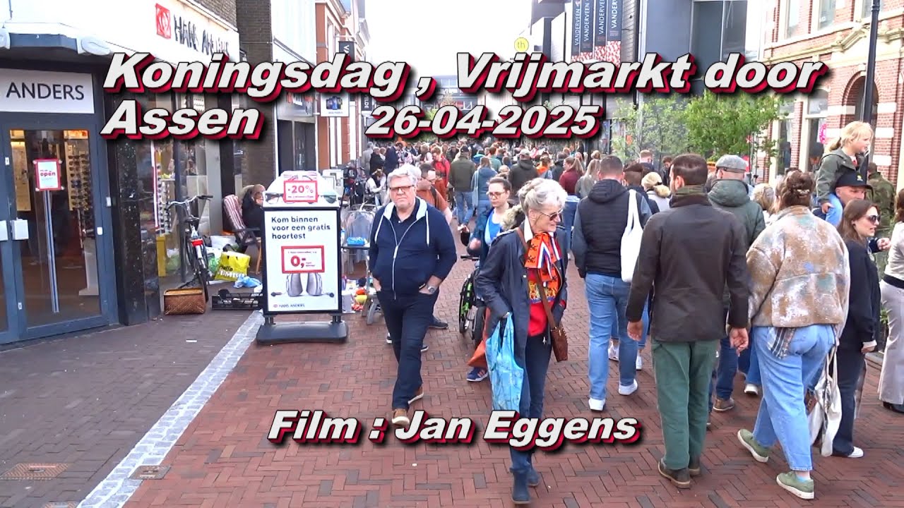 Koningsdag Vrijmarkt door Assen 26 04 2025