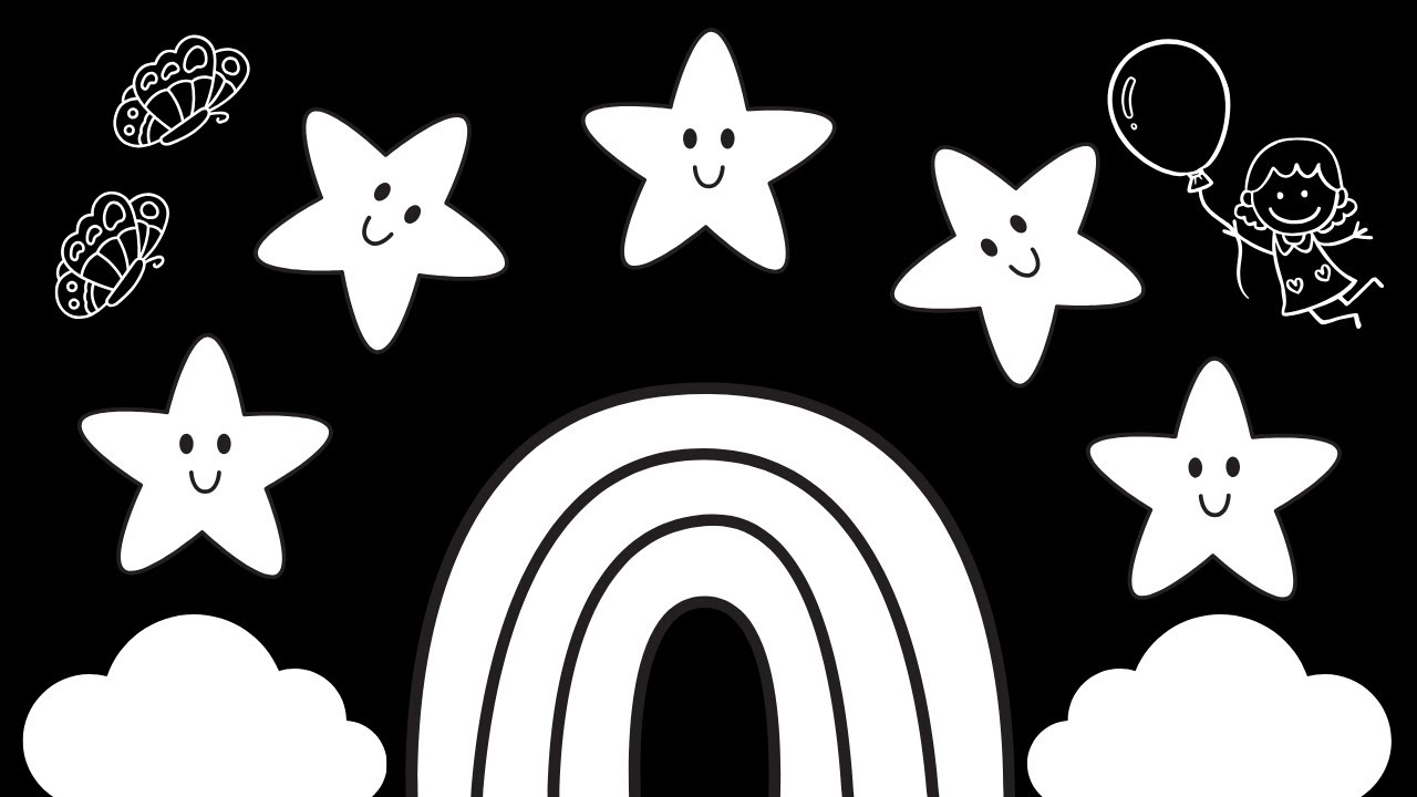 Baby Sensory Video - Black And White Baby Stimulation - Calm Music Sensory Videos For Babies #baby