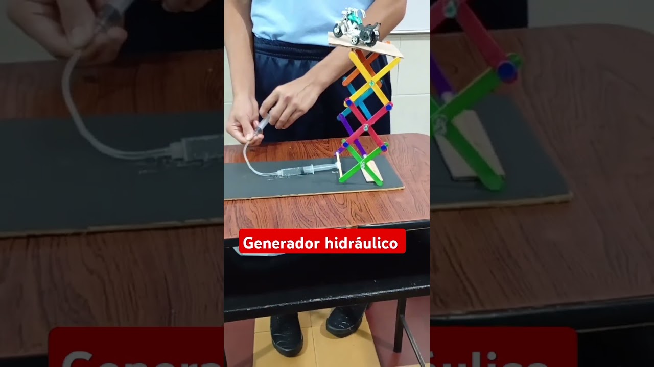 Generador hidr&aacute;ulico. Proyecto de ciencias. #proyecto #maquetas #energia #fisica #youtubeshorts