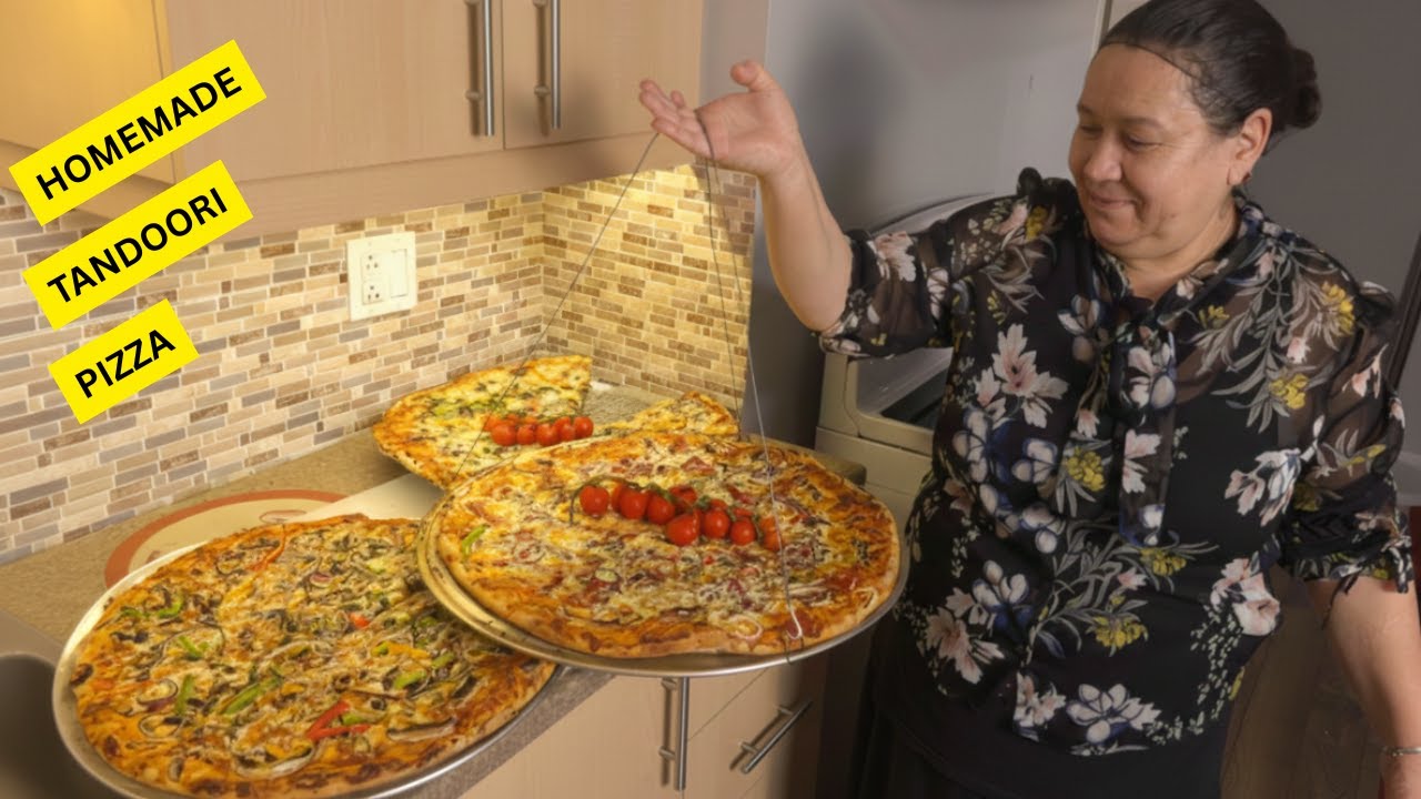 پیزه خانگی داخل تندور. Homemade tandoori pizza