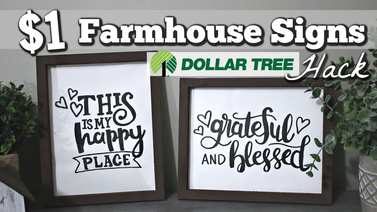 Dollar Tree Farmhouse Home Decor | DIY Farmhouse Signs Dollar Tree | Krafts by Katelyn