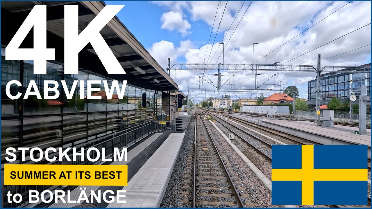 SUMMER AT ITS BEST - 4K Train Drivers View (Stockholm to Borlänge)