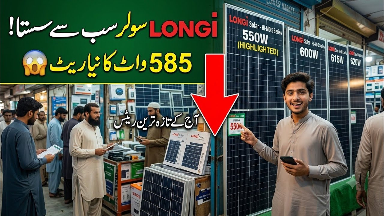 Today Solar panel Price in Pakistan Longi 585Watt solar panels price 
