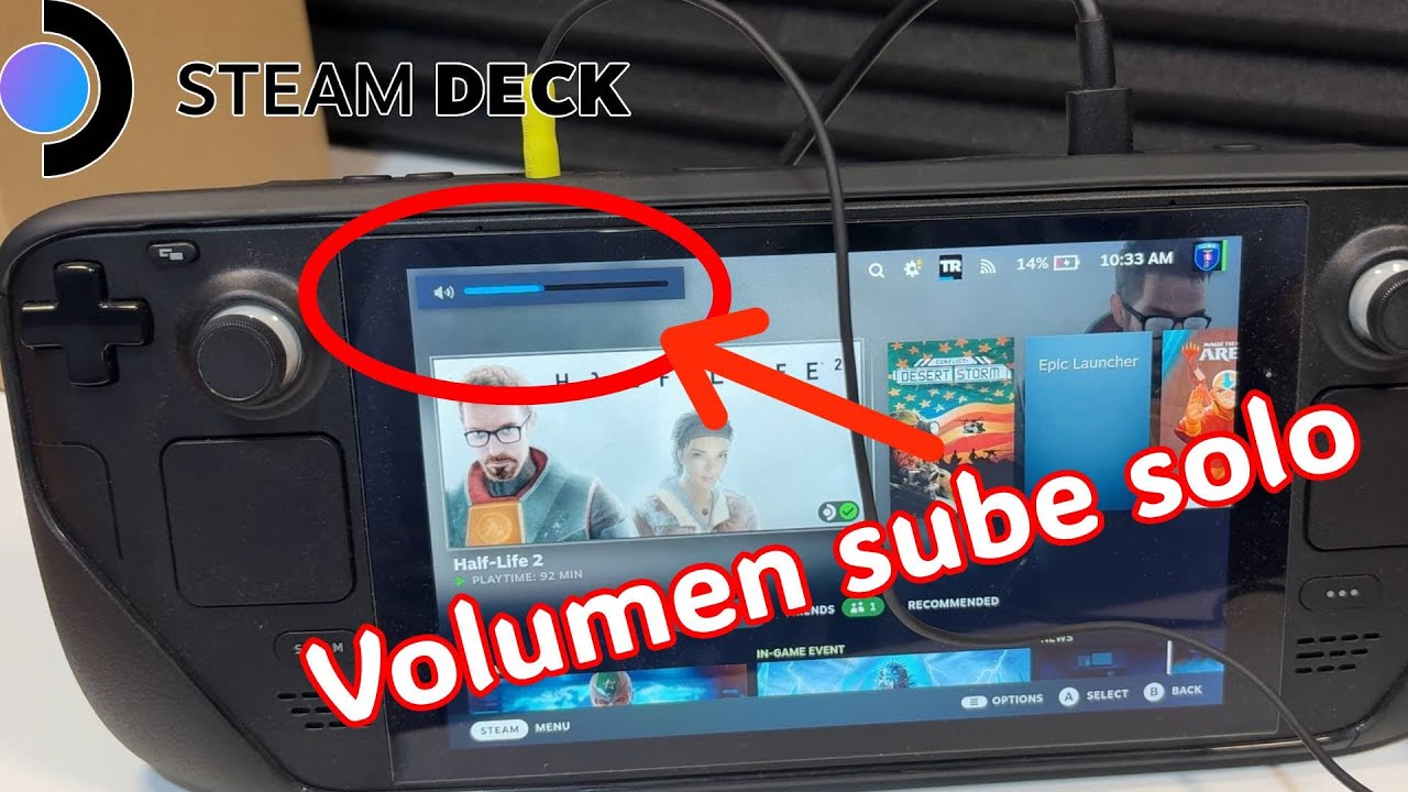 Volumen sube o baja sólo en Steam Deck