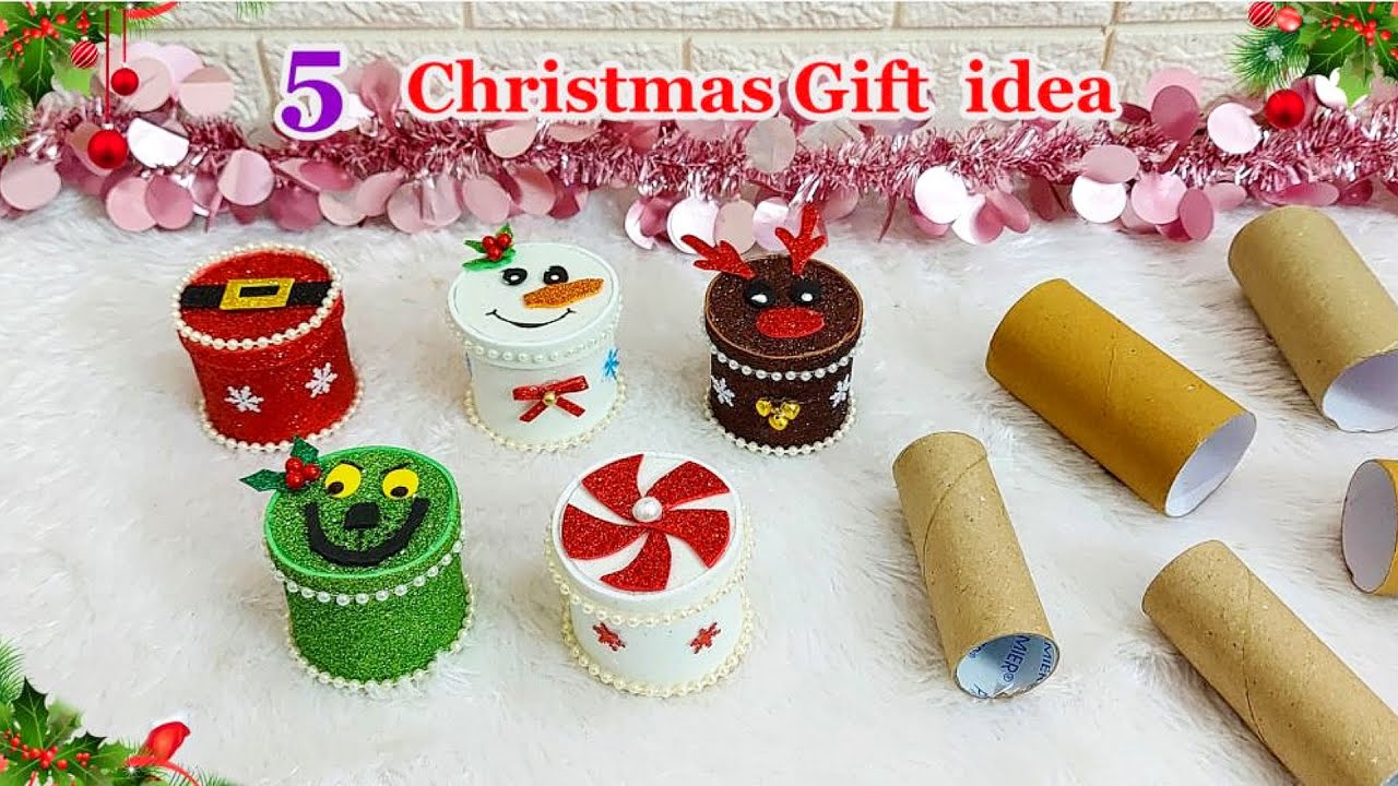 5 Christmas gift idea with empty rolls Step by step  | DIY Christmas craft idea🎄229