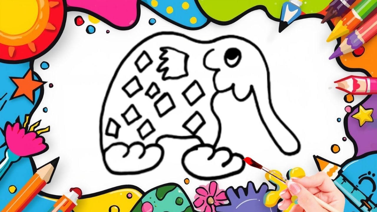 How To Draw cute Lirili Larila  Drawing, Painting & Coloring For Kids and Toddlers_🌈🎨 🐋