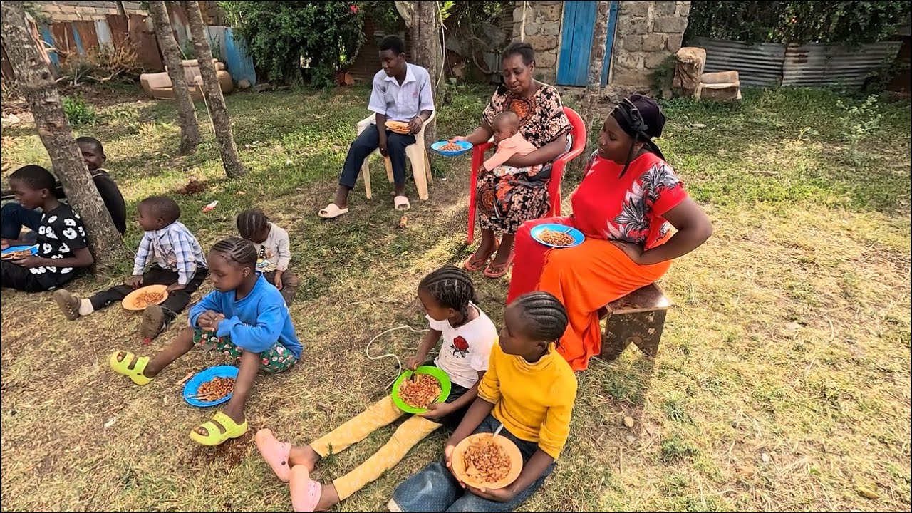 Traditional African Village Cooking | Beans and Fresh flatbread for Children 