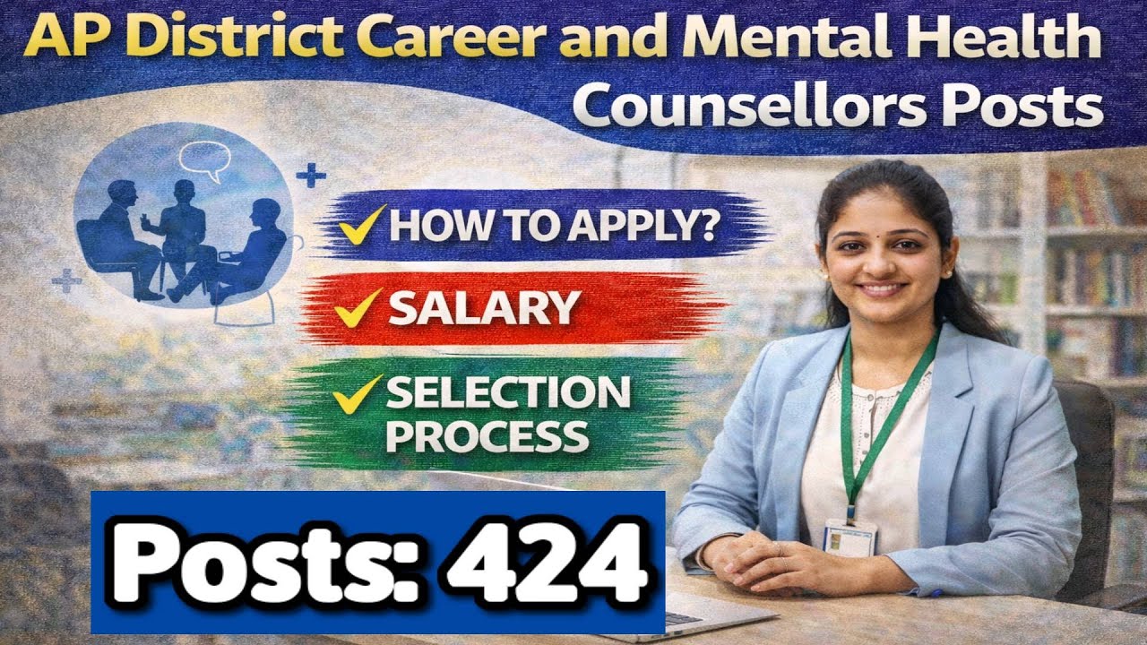 AP District Career & Mental Health Counsellors Jobs 2026 | 424 Posts | Salary, Apply Process