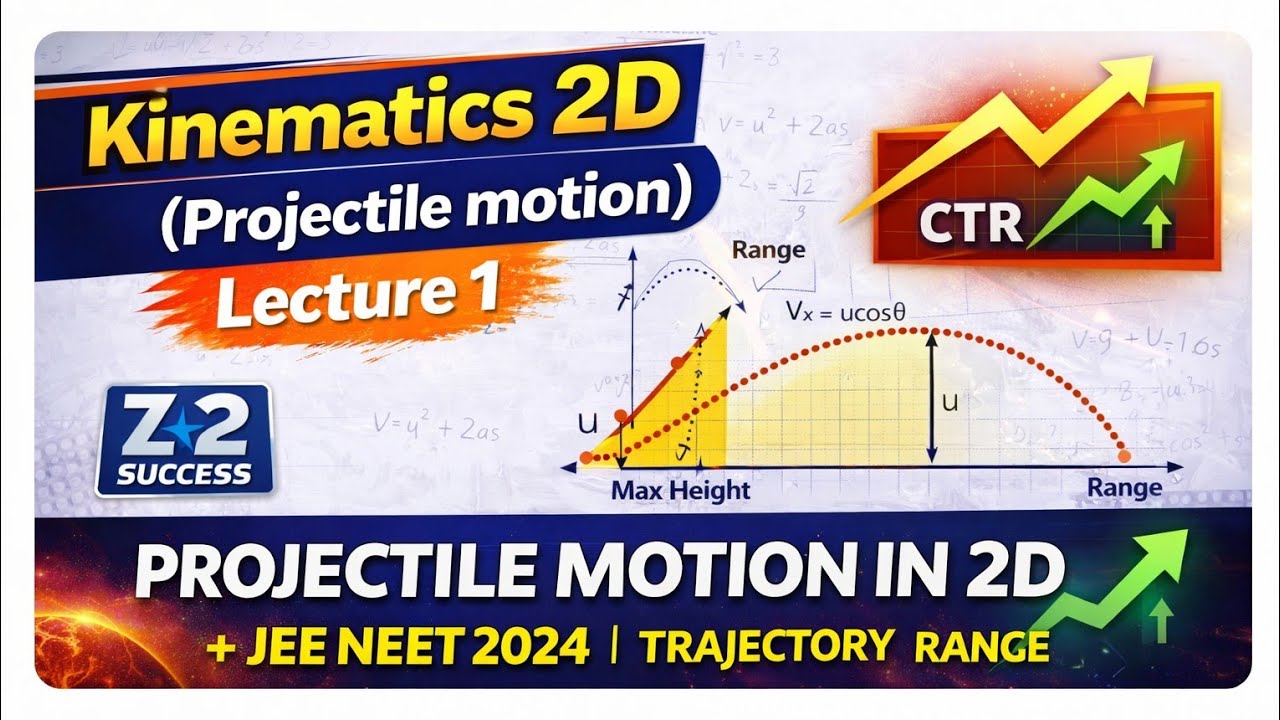 Projectile Motion in 2D 🔥 || Trajectory, Range, Time of Flight || JEE NEET || Class 11th