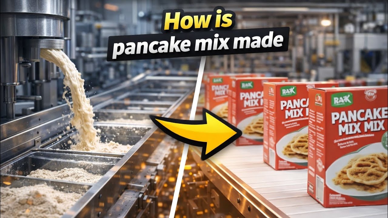 How is pancake mix made inside a modern food factory?