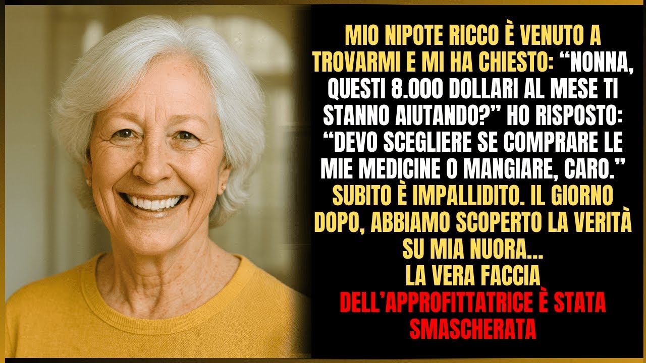 Mio nipote milionario mi ha chiesto: “Nonna, gli 8.000$ al mese ti aiutano?” Ho risposto.