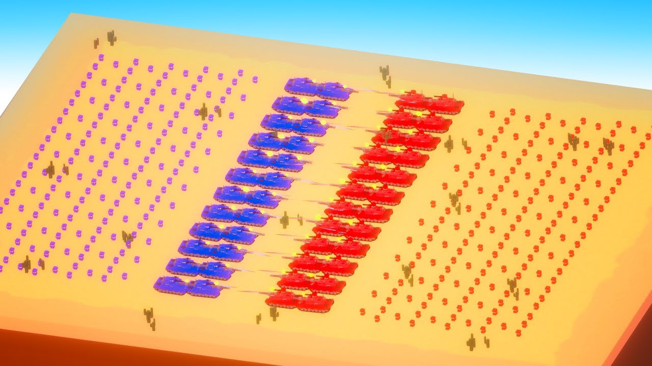 NEW Battle Simulator - HUGE Tank Battles in Voxel Battle Simulator!