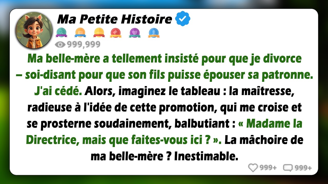 Ma belle-mère m'a forcée à quitter mon mari pour sa patronne. Lors de la fête de promotion, elle...