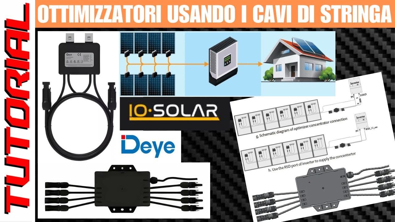 Ottimizzatori DEYE monitorabili senza altri cavi TUTORIAL installazione SUN-XL02-B  SUN-XL20-B