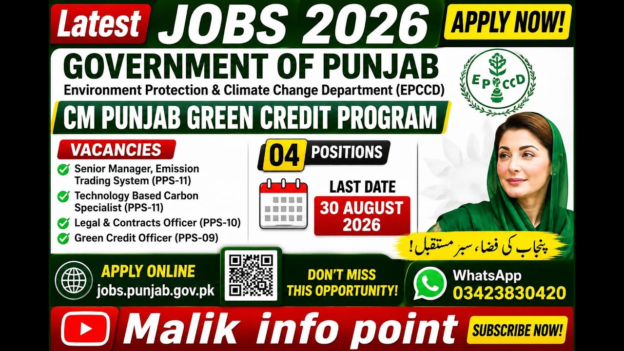 Punjab Green Credit Program Jobs 2026 | Govt Jobs 2026 | Latest Punjab Jobs | Apply Online