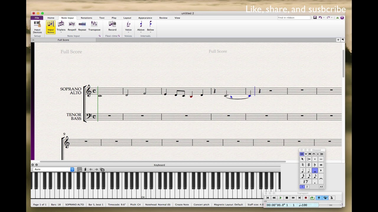 Sibelius First - How To Input Notation(s)
