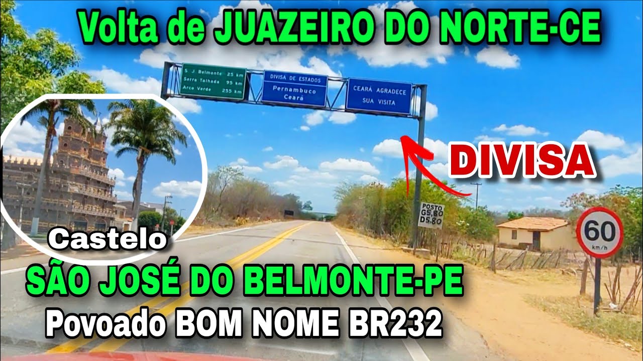 VIAGEM DE JUAZEIRO DO NORTE PASSANDO NA DIVISA DE CE / PE SÃO JOSÉ DO BELMONTE-PE E POVOADO BOM NOME