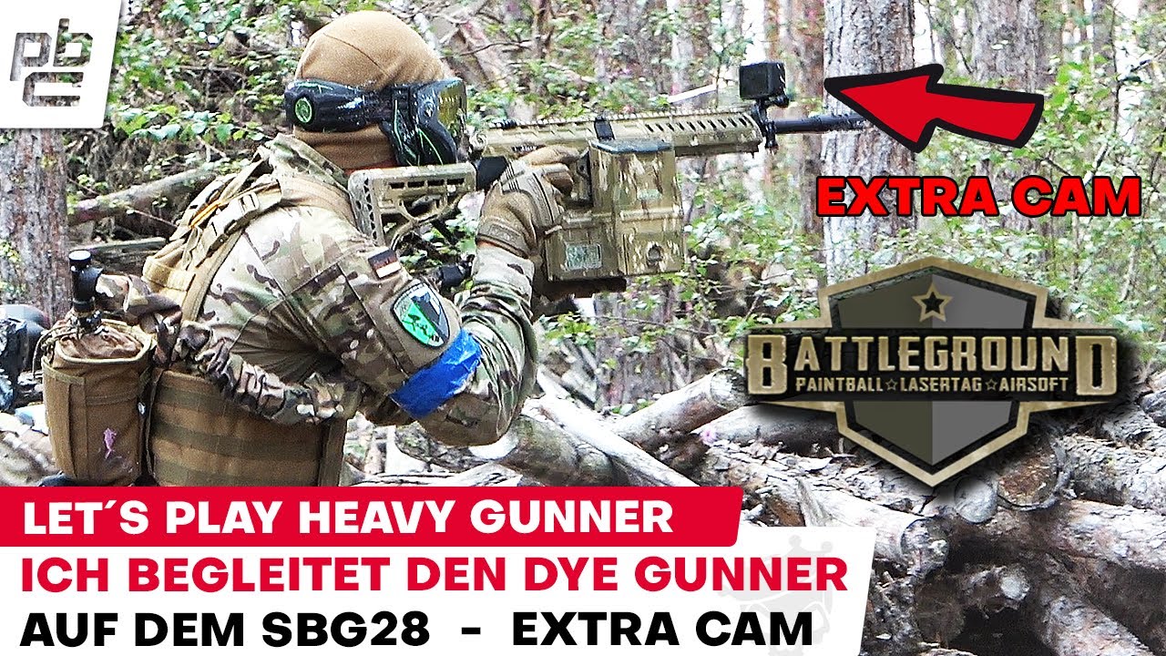 Let´s Play Heavy Gunner auf dem SBG28 Zombie Paintball DYE DAM Woodland  Boxrotor Farbschlacht