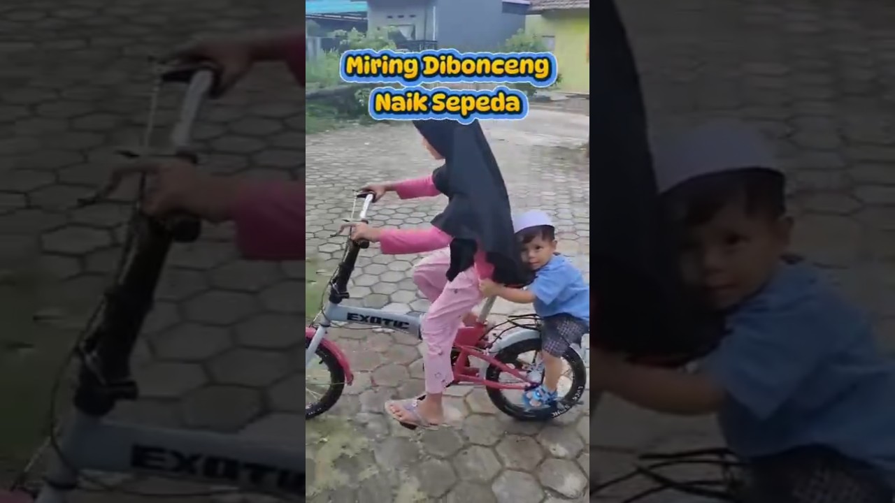 Miring Dibonceng Naik Sepeda #shorts #miring #boncengan  #naiksepeda