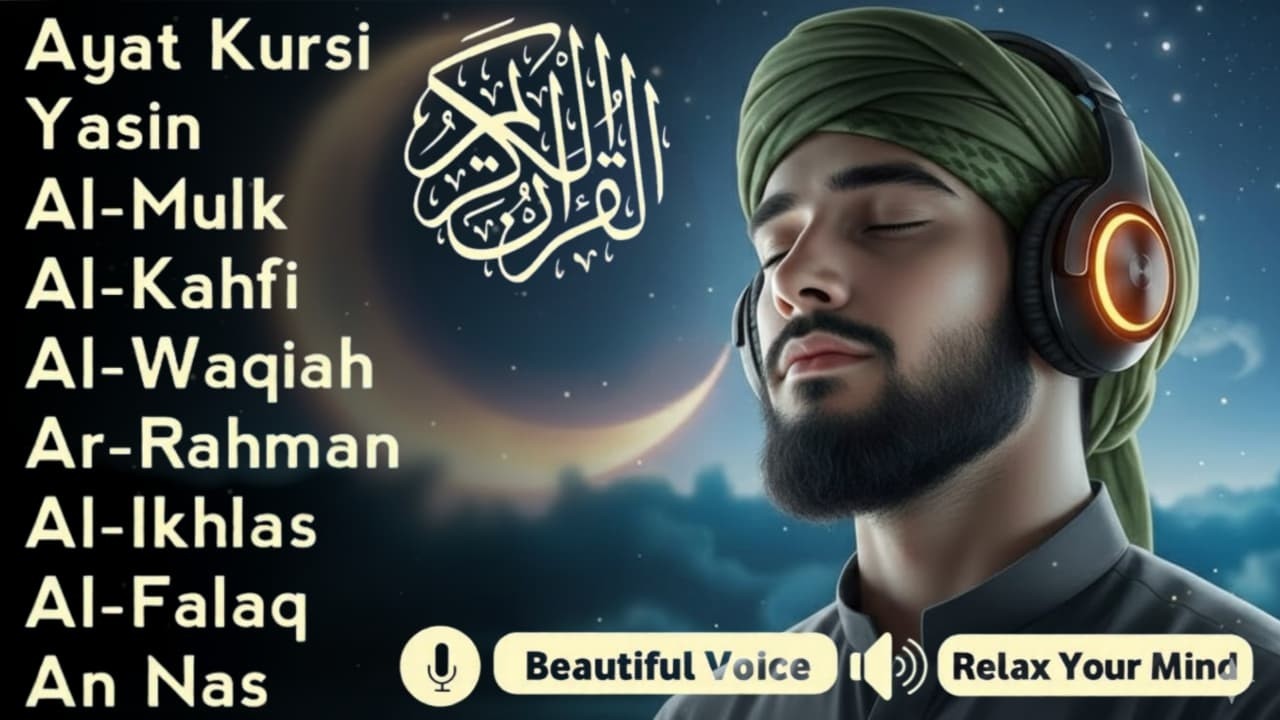Quran Recitation in A Peaceful Voice I Alfatiha, Ayatul Kursi, Yasin ,Arrahman ,AlWaqiahl