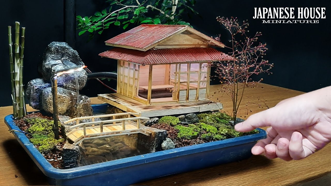 Making Diorama Miniature Japanese House on a Tray - Paludarium Ideas