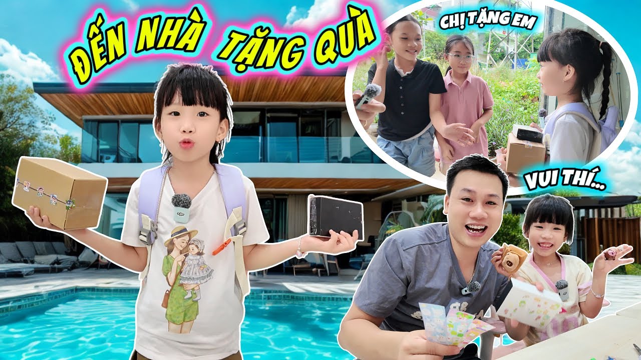 MiMi Đi Học Về Các Anh Chị Phục Kích Đến Nhà MiMi Để Tặng Quà, Cùng Bố Hoàng Khui Xem Có Gì?