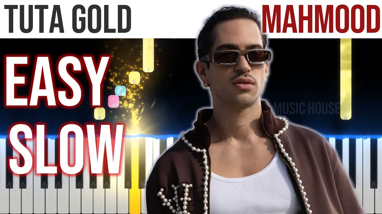 Tuta Gold - Mahmood - SANREMO 2024 - EASY SLOW Piano Tutorial with Melody + Chords + Bass🎹4K🤙