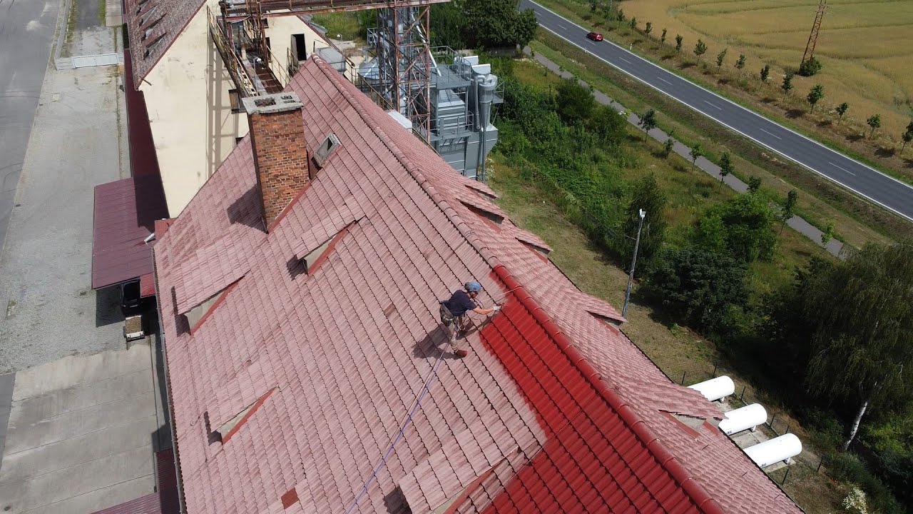 Nasze największe wyzwanie | Malowanie dachówki betonowej na dużej wysokości! | www.alpinkos.pl