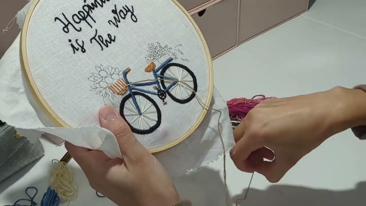 Bordado Bici de flores - Nivel principiante