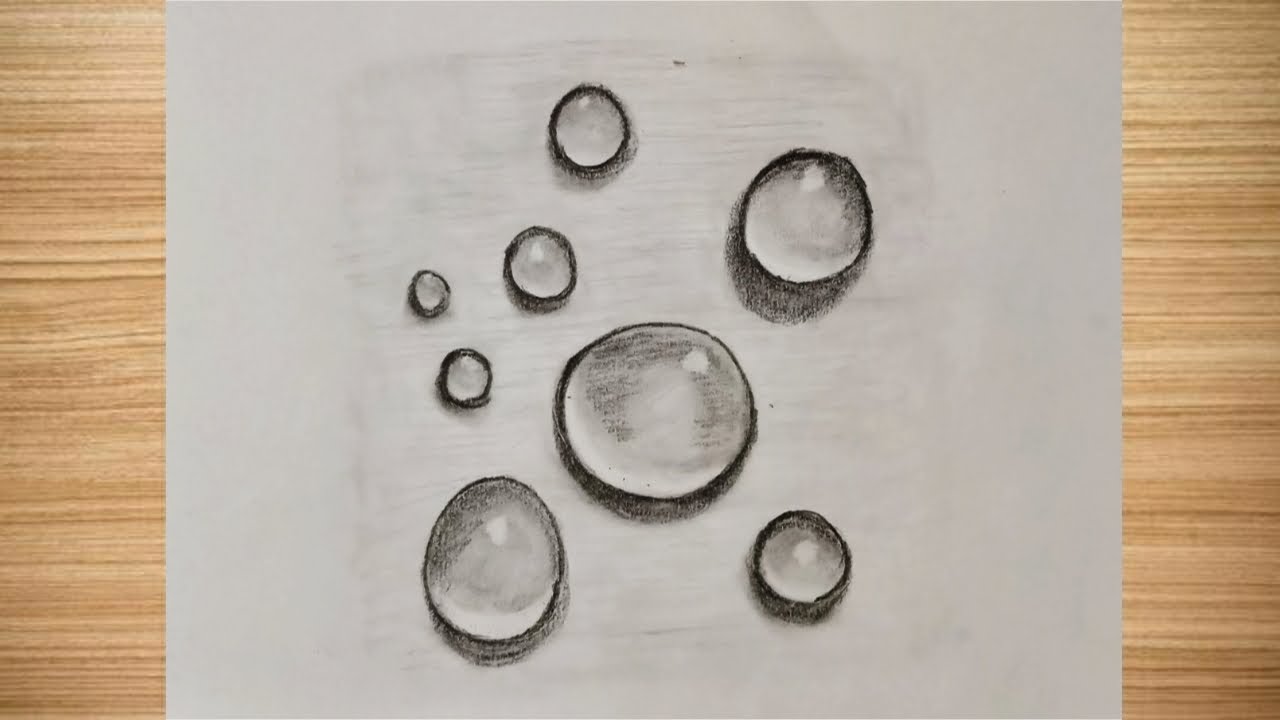 How to draw realistic water drops ✏️