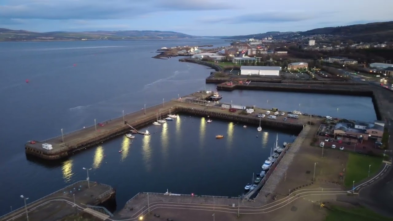 Greenock - Scotland Drone 4K Skyview - River Clyde
