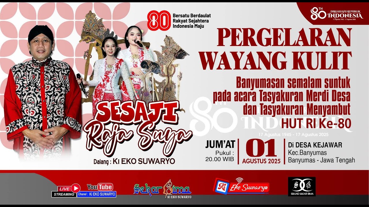 LIVE WAYANG KULIT DALANG KI EKO SUWARYO LAKON SESAJI RAJA SUYA