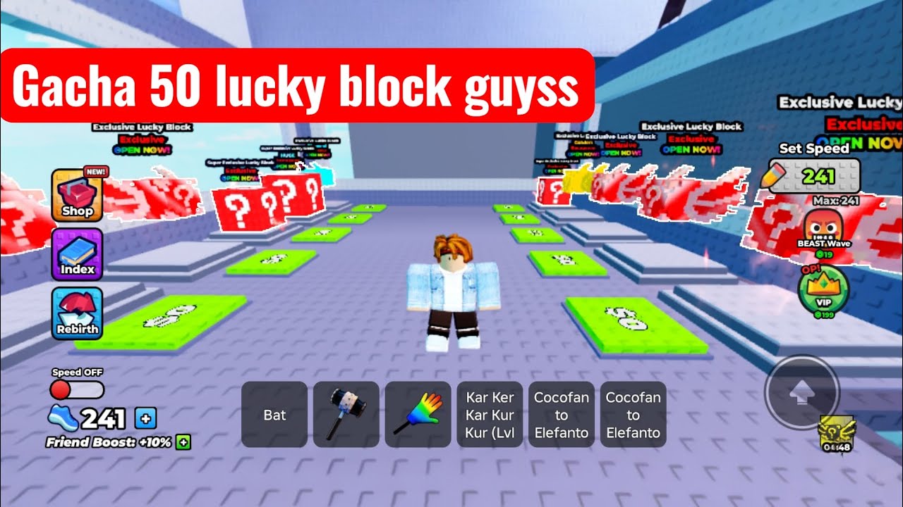 Aku di tantang gacha 50 lucky block