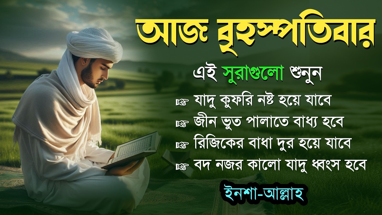 আজ বৃহস্পতিবার | জীন, ভুত, রোগ, দুশ্চিন্তা, বদনজর, রিজিকের বাধা দুর হবে | Listen every Thursday