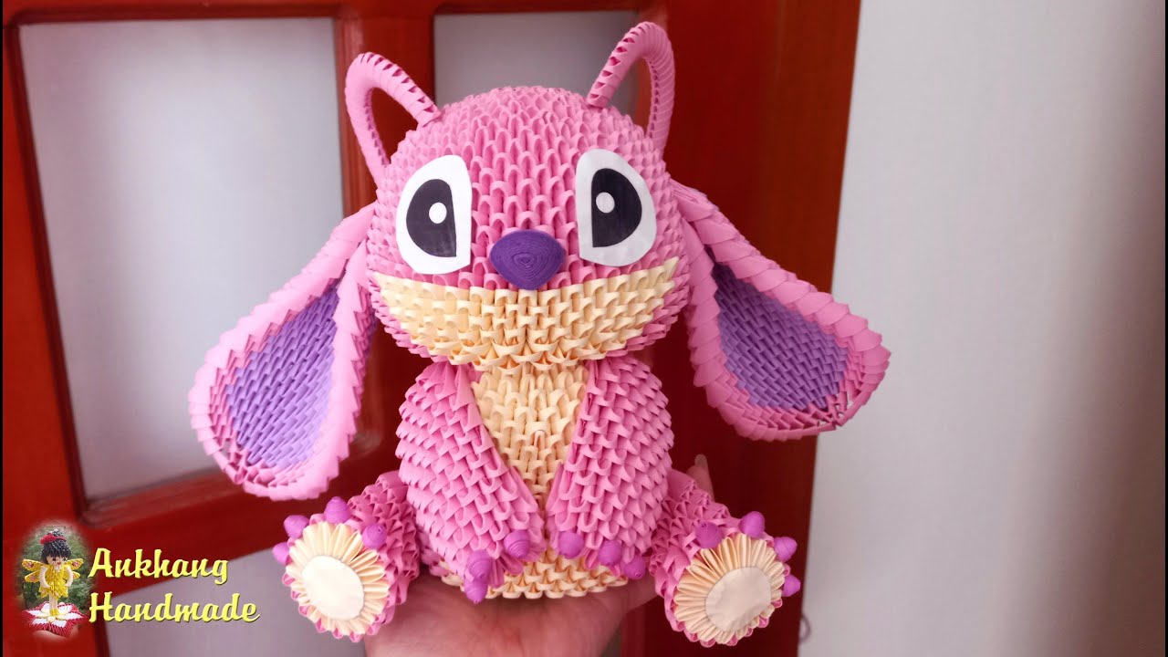 3d origami angel stitch tutorial P1 | DIY making angel stitch toy , home decoration idea