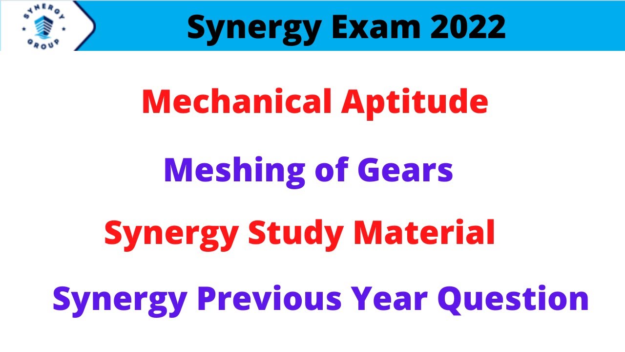 Mechanical Aptitude Questions Problem Solutions with Trick #synergy #synergyexam2022