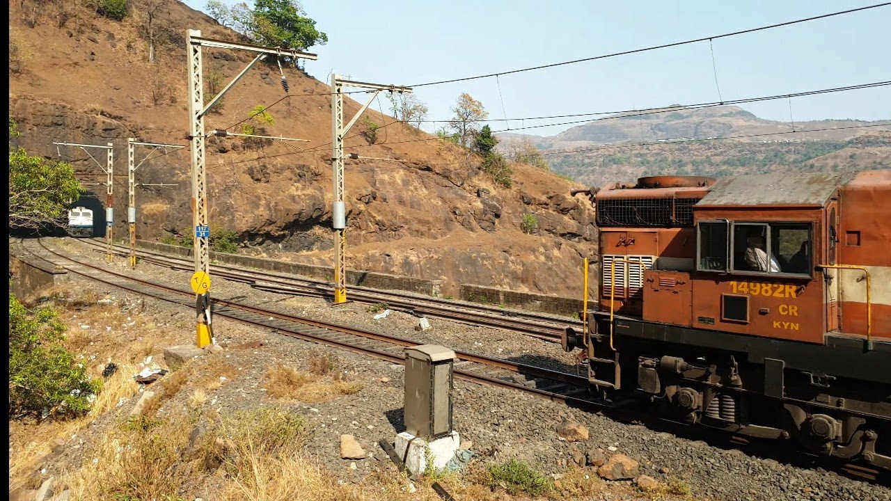 Two trains racing in Bhor Ghat Climb